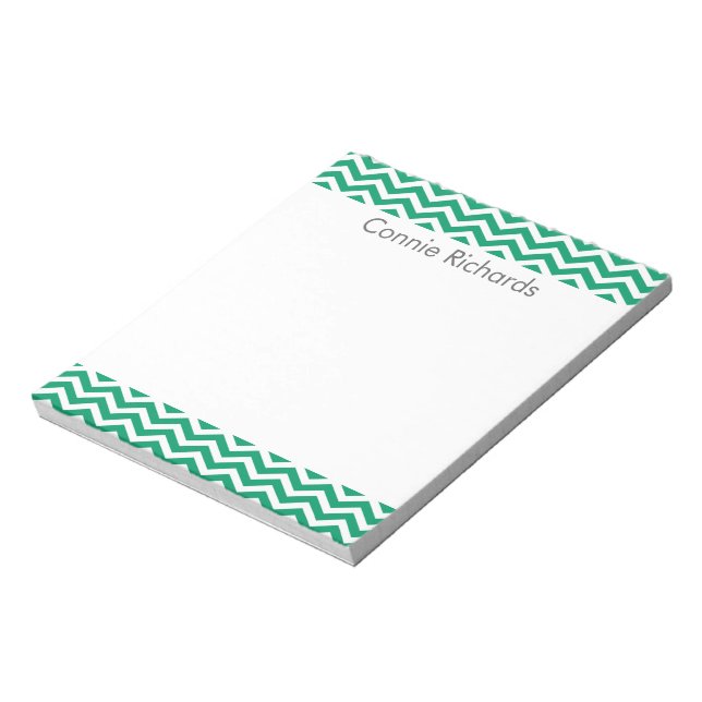 Personalised Chevron Notepad - green (Rotated)
