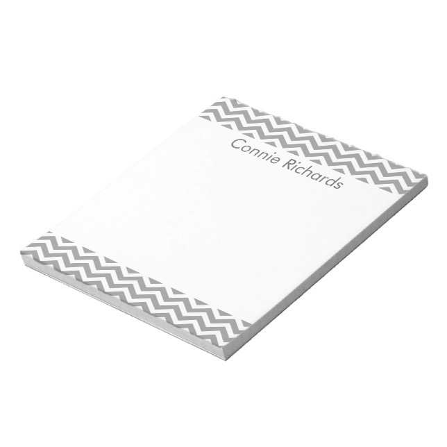 Personalised Chevron Notepad - grey (Rotated)