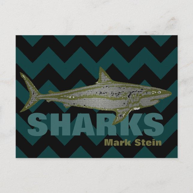 personalised chevron sharks postcard (Front)