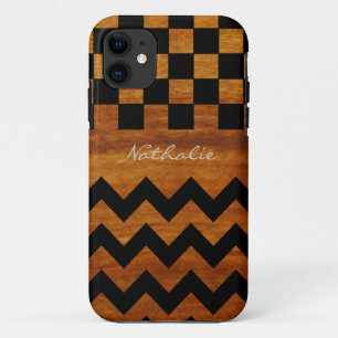 personalised chevron & squares iPhone 11 case