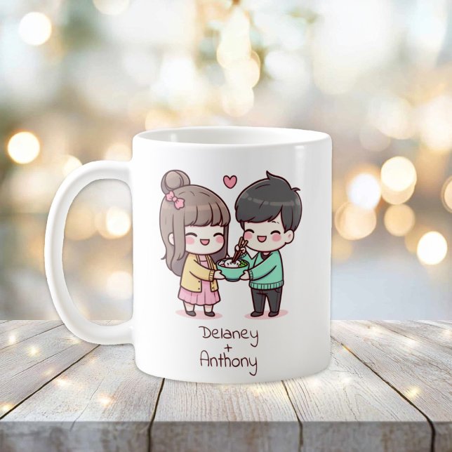 Personalised Chibi-Style Dumpling Couple  Coffee Mug (Personalized Chibi-Style Dumpling Couple mug
)