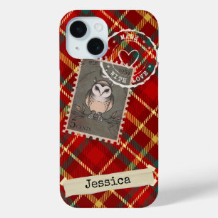 Personalised Chic and Fun Tartan Print  iPhone 15 Case