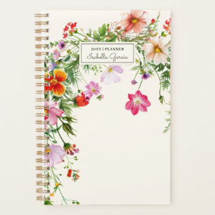 Personalised Chic Elegant Wildflower Planner