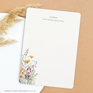 Personalised Chic Floral Elegant Note Card