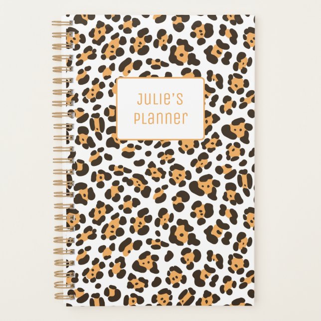 Personalised Chic Girl Leopard Pattern Planner (Front)