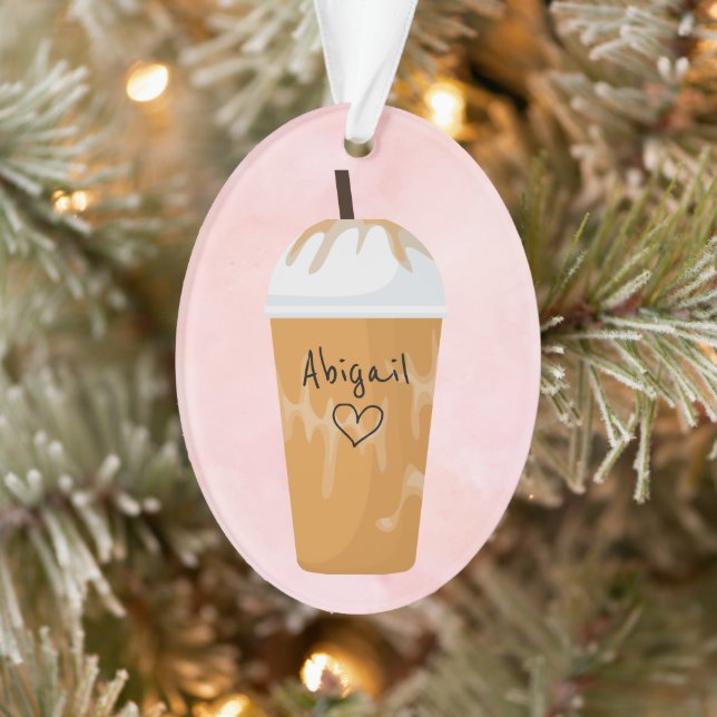 Personalised Chic Iced Coffee Holiday Christmas Ornament (Tree)