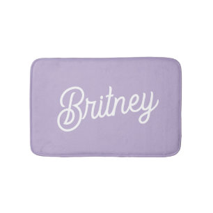 Personalised Chic Lavender Purple Monogram  Name Bath Mat