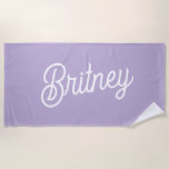 Personalised Chic Lavender Purple Monogram  Name Beach Towel<br><div class="desc">Introducing our Personalised Chic Lavender Purple Monogram Name Beach Towel, the perfect blend of style and functionality for your beach outings. This luxurious towel features a soft lavender purple hue and is personalised with your monogram and name, adding a touch of elegance to your beach essentials. Made from high-quality, absorbent...</div>
