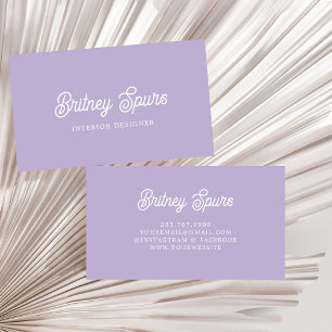 Personalised Chic Lavender Purple Monogram  Name Business Card