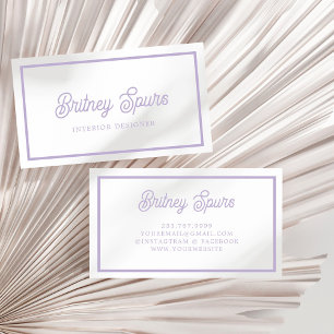 Personalised Chic Lavender Purple Monogram  Name Business Card
