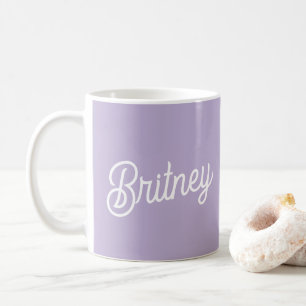 Personalised Chic Lavender Purple Monogram  Name Coffee Mug