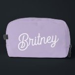Personalised Chic Lavender Purple Monogram  Name Dopp Kit<br><div class="desc">Introducing our Personalised Chic Lavender Purple Monogram Name Dopp Kit, the perfect blend of style and practicality for all your travel needs. Crafted in a sophisticated lavender purple hue, this Dopp kit is personalised with your monogram and name, making it uniquely yours. The high-quality, durable material ensures your grooming essentials...</div>