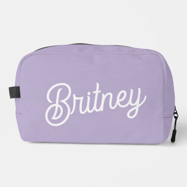 Personalised Chic Lavender Purple Monogram  Name Dopp Kit (Front)