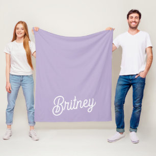 Personalised Chic Lavender Purple Monogram  Name Fleece Blanket