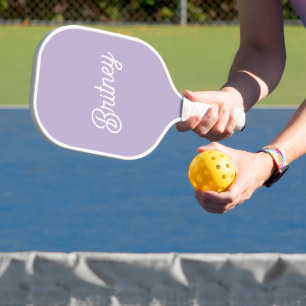 Personalised Chic Lavender Purple Monogram  Name Pickleball Paddle