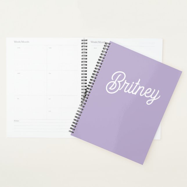 Personalised Chic Lavender Purple Monogram  Name Planner (Display)
