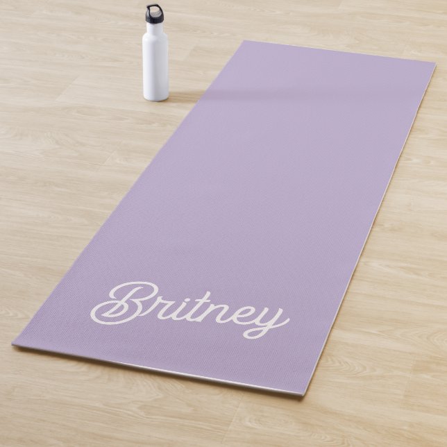 Personalised Chic Lavender Purple Monogram  Name Yoga Mat (In Situ)