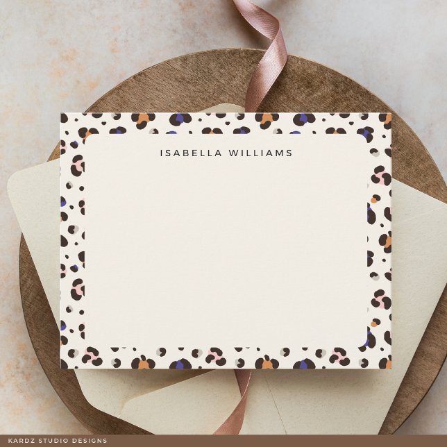 Personalised Chic Leopard Animal Print Pattern Card (leopard print)