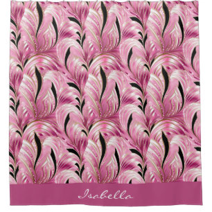 Personalised Chic Luxury Pink Glam Pattern Shower Curtain