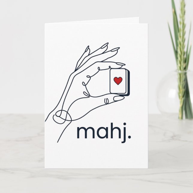 Personalised Chic Mahjong  Card (Front)