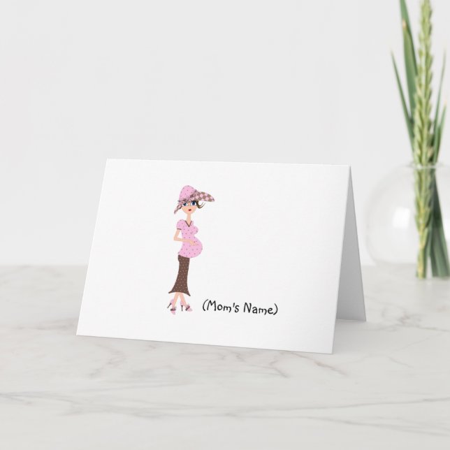 Personalised Chic Mum/Pregnant Woman Stationery Thank You Card (Front)