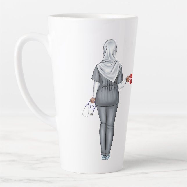 Personalised Chic Muslim Woman Mug (Left)