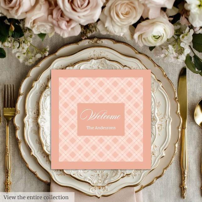 Personalised Chic Napkins Modern Pastel Table Set (Personalized Chic Napkins Modern Pastel Table Set)