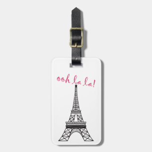 Personalised Chic Paris Eiffel Tower Luggage Tag