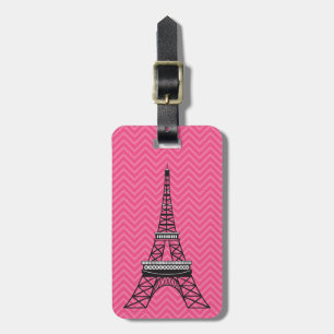 Personalised Chic Paris Eiffel Tower Luggage Tag