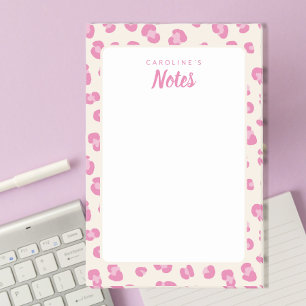 Personalised Chic Pink Leopard Print Notepad