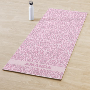 Personalised Chic Pink Leopard  Yoga Mat