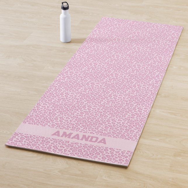 Personalised Chic Pink Leopard  Yoga Mat (In Situ)