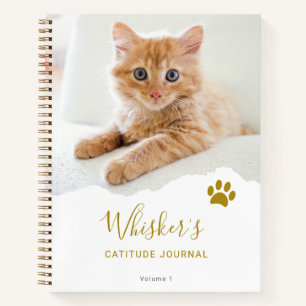 Personalised Chic Torn Photo Cat Gratitude Journal