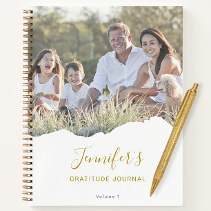 Personalised Chic Torn Photo Gratitude Journal