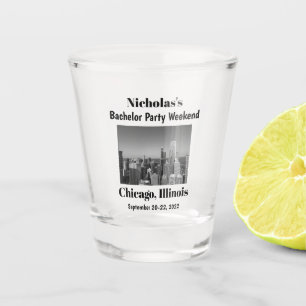 Personalised Chicago Bachelor Party Weekend Shot Glass