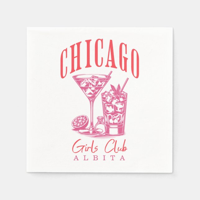 Personalised chicago bachelorette classic napkin (Front)