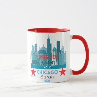 Personalised Chicago Marathon 2024 Gift For Runner Mug