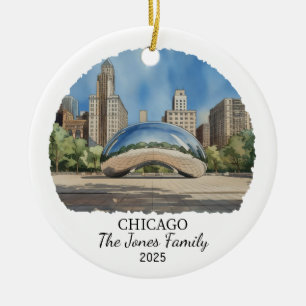 Personalised Chicago Ornament, Illinois State Ceramic Tree Decoration