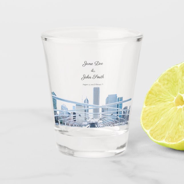 Personalised Chicago Shot Glass (Front)