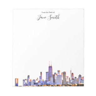 Personalised Chicago Skyline Notepad