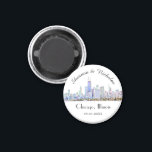 Personalised Chicago Skyline Wedding Magnet<br><div class="desc">These magnets make perfect wedding favours or gifts.</div>