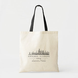 Personalised Chicago Skyline Wedding Welcome Bag