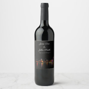 Personalised Chicago Skyline Wine Label