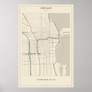 Personalised Chicago Street Map Poster