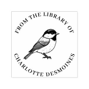 Personalised Chickadee Book Stamp Custom Ex Libris
