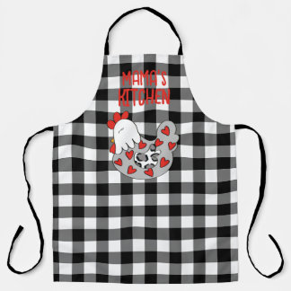 Personalised Chicken Apron with Hearts