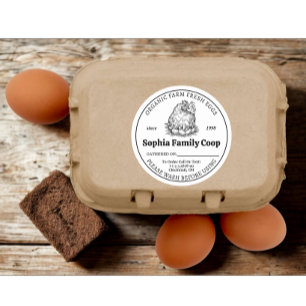 Personalised Chicken Coop Owner Name Egg Business Classic Round Sticker