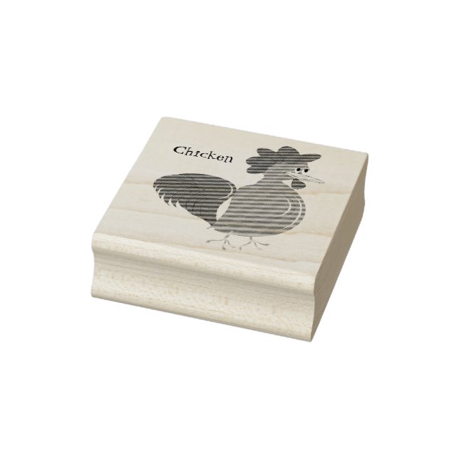 Personalised Chicken Design Rubber Stamp (Stamp)