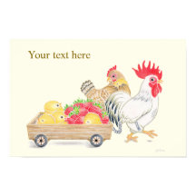 Personalised Chicken Family Strawberries Art