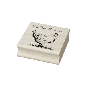 Personalised Chicken Rubber Stamp